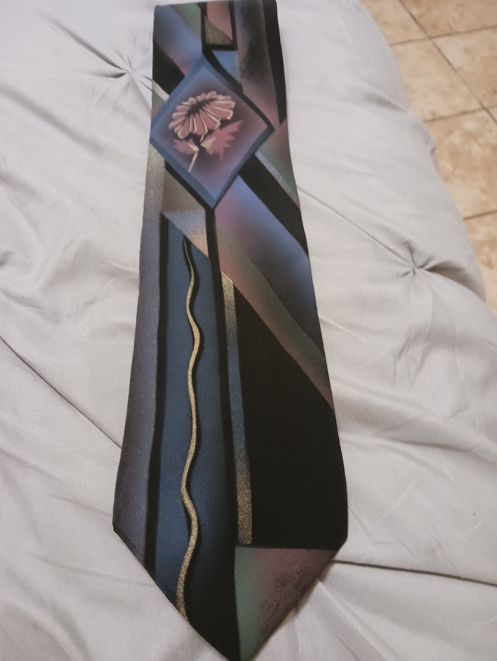 5 For $25!! Vtg 90s Flamingo Joe Floral Men' s Silk Tie USA. 58" x 3.75"